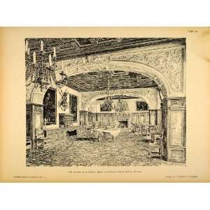  1896 Print Room Hall Muskau Gabriel von Seidl Architect 