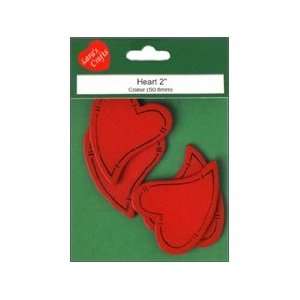  Laras Painted Wood Primitive Heart 2 Red 4 pc (6 Pack 