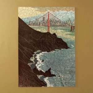  Woodcut Tom Killion Golden Gate at Sunset Puzzle Toys 