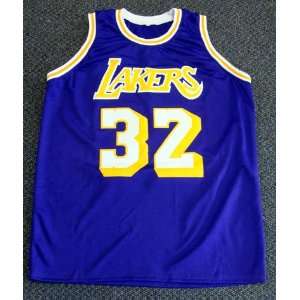  Magic Johnson Autographed LA Lakers Jersey Showtime PSA 