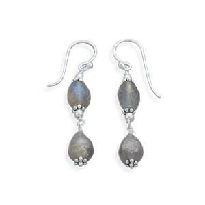    Labradorite Drop Sterling Silver French Wire Earrings Jewelry