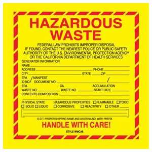   Hazardous Waste   California Labels