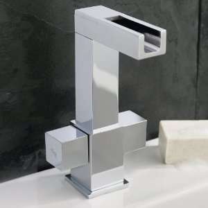  Kubix Square Open Waterfall Spout Bathroom Lavatory Sink 