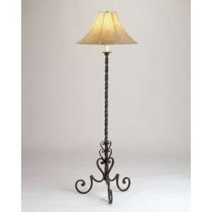 Currey and Company 8043 1 Light Spiral Floor Lamp, Old Iron Finish 