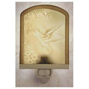 Baby Hummingbird Silhouette Style Porcelain Lithophane Nightlight