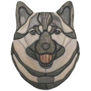 Norwegian Elkhound Wooden Dog Plaque 