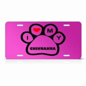  Chihuahua Dog Dogs Pink Novelty Animal Metal License Plate 