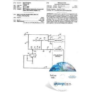    NEW Patent CD for SINGLE PULSE GENERATING CIRCUIT 