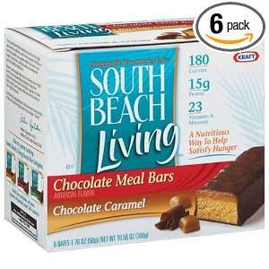 South Beach Living Meal Replacement Bars, Chocolate Caramel, 1.76 