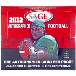  2012 Sage Autographed Football Hobby Box Sports 