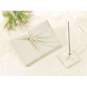  Rhinestone Guest Book and Pen  Ivory