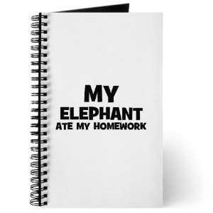  My Elephant Ate My Homework Animals Journal by  