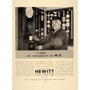  1937 Ad Hewitt Rubber Corp Buffalo NY Time Clock Worker 