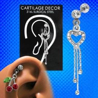   Dazzling Jeweled Cartilage Earring Stud Cartilage Jewelry 16g Jewelry