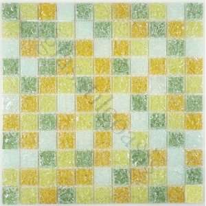   Yellow Shattered Glass Glossy Glass Tile   15705