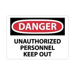 D143AP   Danger, Unauthorized Personnel Keep Out, 3 X 5, Pressure 