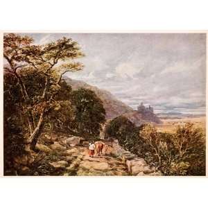  1939 Tipped In Print Harlech Castle David Cox Landscape 