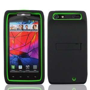   Skin Gel with Black Hard Snap On Protective Cover Case with Kick Stand