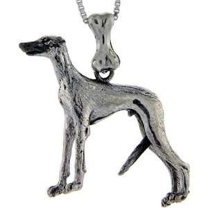  Sterling Silver Greyhound Dog Pendant © Jewelry