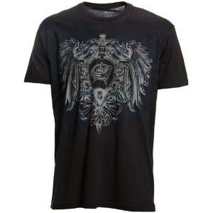  Reebok Columbus Blue Jackets Indigo Sword & Shield T shirt 