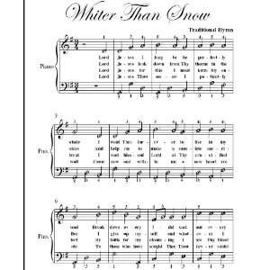 Whiter Than Snow Easy Piano Sheet Music Christian  Books