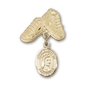   Badge with St. Elizabeth of Hungary Charm and Baby Boots Pin Jewelry