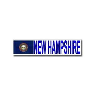 New Hampshire With State Flag   Window Bumper Laptop Sticker