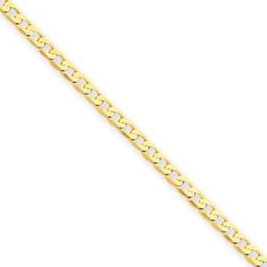 14 Karat Gold Polished Curb Link Anklet   10 inch Jewelry