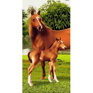 Horse Family Colt Filly Beach Towel