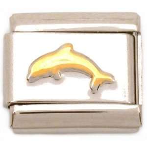  Dolphin Italian Charm Gold Plated 9mm Jewelry