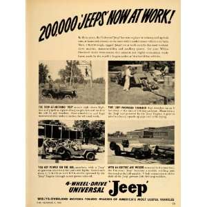 1948 Ad Universal JEEP 4 Wheel Drive Willys Overland   Original Print 