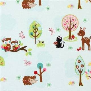   Blake fabric kawaii owl hedgehog deer (Sold in multiples of 0.5 meter