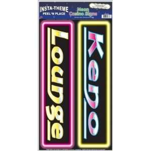   148407 Keno & Lounge Neon Casino Signs Peel N Place Toys & Games