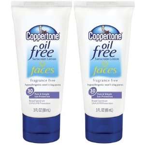 com Coppertone Oil Free Lotion for Faces SPF 30 Sunscreen 3 oz, 2 ct 