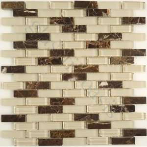  Uniform Brick Brown Crystile Blends Glossy & Frosted Glass and Stone 