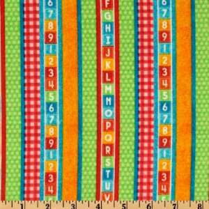  42 Wide Sesame Street Flannel Alphabet Stripes Multi 
