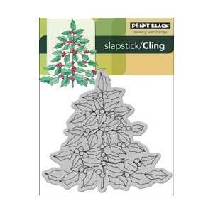  Penny Black Cling Rubber Stamp 4X5.25 Holly Tree; 2 Items 
