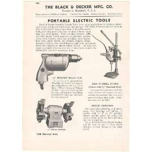  1948 Black & Decker Portable Electric Tools Holgun Drill Bench 