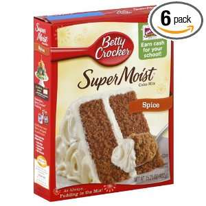 Betty Crocker Supermoist Spice Cake Mix, 15.25 Ounce (Pack of 6 