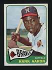 1965 TOPPS ~ #170 ~ HANK AARON ~ MILWAUKEE BRAVES OUTFIELD ~ HALL OF 