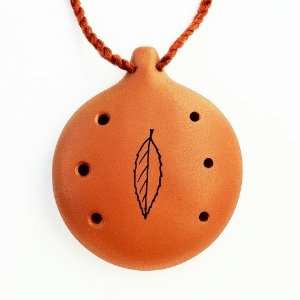  Ocarina with Leaf Design   Clay flute Musical Instruments