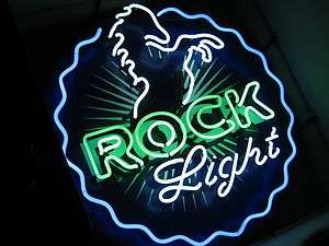 Rolling Rock Light Neon Sign beer bar lite Horse Game room pool Man 