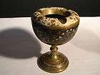 Old India Brass Enameled 3 spot Ashtray over 3 inches tall 1693