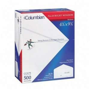  Columbian CO175   Poly Klear Insurance Form Envelopes, #10 
