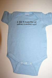Funny Cute Baby Cotton Infant Onesie  I DID 9 MONTHS  