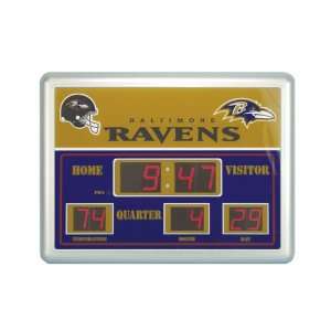 Baltimore Ravens Scoreboard Clock Thermometer 14x19   NFL Football 