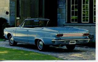 1966 PLYMOUTH VALIANT SIGNET CONVERTIBLE POSTCARD CARS  