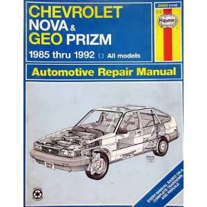  1985 1992 Haynes Repair Manual   Chevrolet Nova 