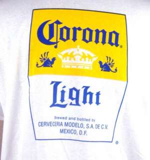 Corona Light Beer Label Crown Mexico Cerveza Griffin Mens T shirt XL 