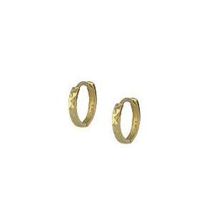   Jewelry   14K Yellow Gold Diamond Cut Huggie Hoop Earrings Jewelry